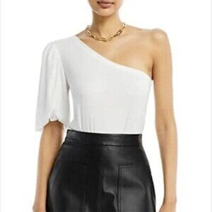 ⭐Aqua One Shoulder Puff Top- sizes up